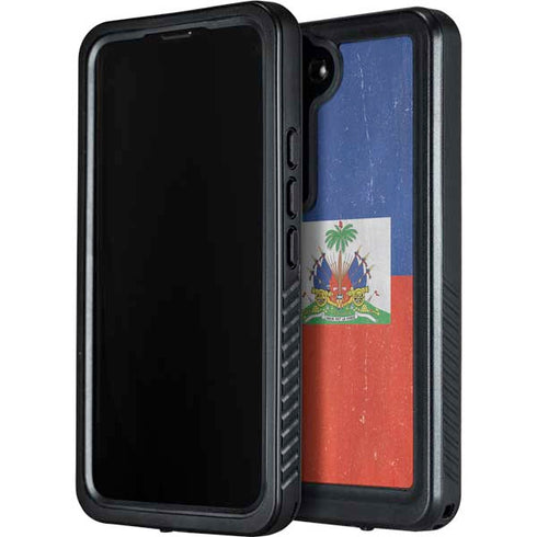 Haiti Flag Distressed Galaxy S24 Waterproof Case